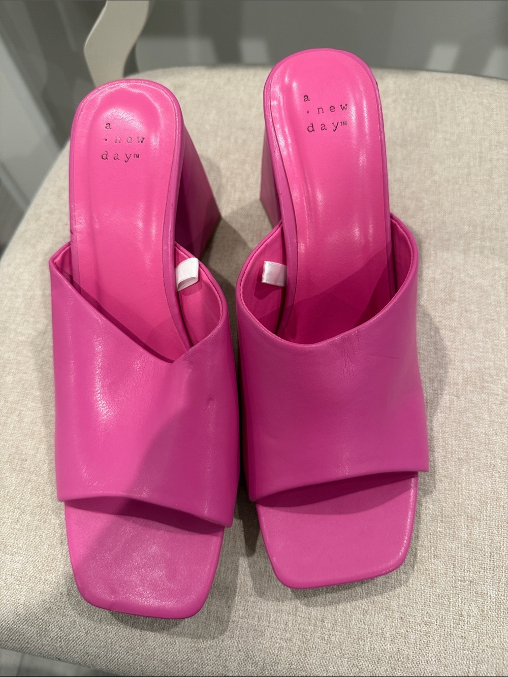 a new day Women's Pink Block Heel Mule